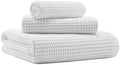 MICROFI Microfiber Waffle Bath Towels, 3 Pieces, Fast Drying, Lint Free by Unknown