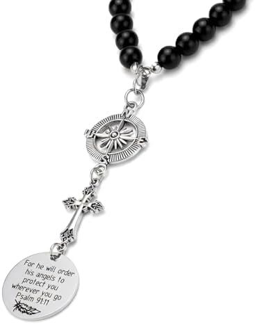 BVB Stainless Steel Guardian Angel Psalm 91:11 Cross Car Mirror Charm by BVB