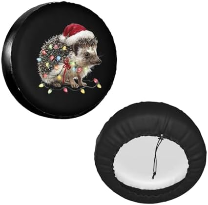 Funny Christmas Hedgehog Spare Tire Cover Universal - Image 3