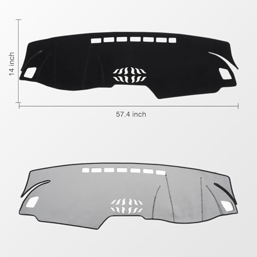 KUST Black Dash Cover for 2018-2022 Honda Accord/Accord Sport Dashboard Cover - Image 3