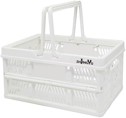 Plastic crates for storage, plastic baskets for organizing, 14.96x9.84x7.87" by ZHJINGYU