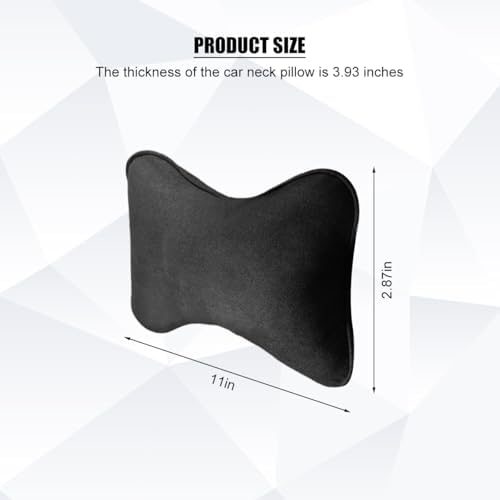 Car Headrest Pillow, Suede Soft Comfortable Breathable Vehicle Seat Neck - Image 2