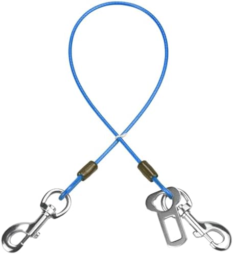 Dog Seat Belt Harness for Car, No Chew Tether Cable Vehicle Dogs Accessories by MiMetty
