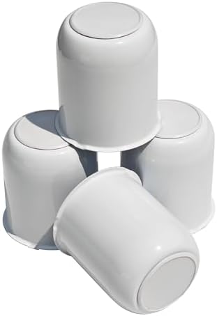 4Pcs 3.19" Stainless Trailer Wheel Center Caps, 3.62" H White - Image 2