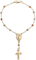 Gold Plated Beads Catholic Guadalupe Car Rearview Mirror Rosary by HELLOWIN
