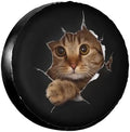 Funny Cat in Hole Spare Tire Cover Universal Tire Wheel Cover Waterproof by Ociovan