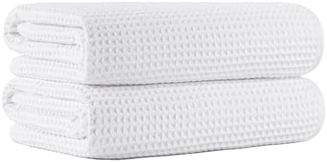 MICROFI New Microfiber Waffle Bath Towels, 2 Pieces, Fast Drying, Lint Free 430 by Unknown