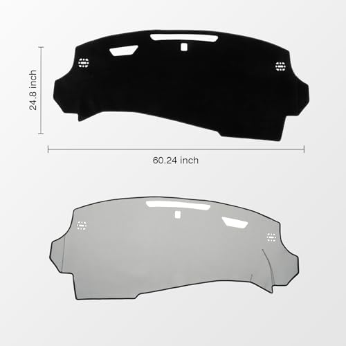 KUST Black Dash Cover for Chevy Equinox EV 2024 2025 2026 Polyester Dashboard - Image 2