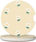 Cute White Flower Car Coasters for Cup Holders, 2 Pack Car Cup Holder Coasters by Unknown