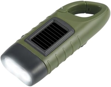Hand Crank Solar LED Emergency Flashlight, No Battery Required by EKNBKE
