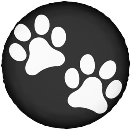 Two Paws Print Dog Pet Foot Mark Spare Tire Cover Universal Waterproof Tire - Image 7