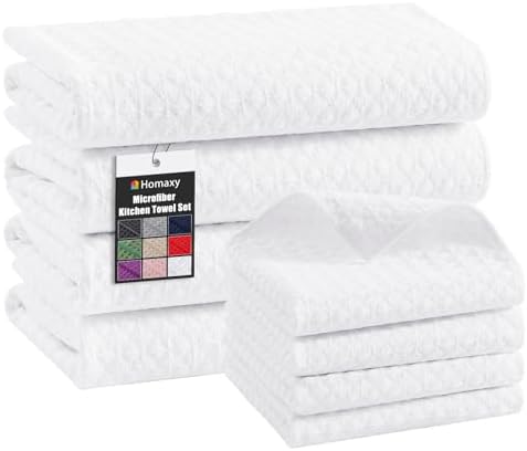Homaxy Microfiber Kitchen Towels and Dishcloths Sets, 8 Pack by Homaxy