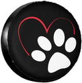 Spare Tire Covers for Trailers, Funny Dog Cat Paw Print Heart Wheel Protectors by FalePrint