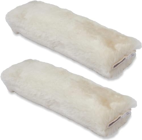 Andalus Brands 2 Pack Genuine Merino Wool Sheepskin Seat Belt Cover – Soft by AndalusBrand