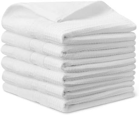 Amazon Basics Organic Cotton Waffle Weave Kitchen Dish Towels, Ultra Absorbent by AmazonBasics