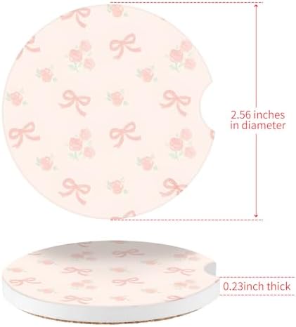 Cute Bowknot Car Coasters, Absorbent 2 Pack - Image 6