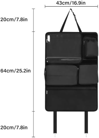 JEYODA Hook and Loop Backseat Car Organizer, Back Seat Storage Bag Kick Mats - Image 6