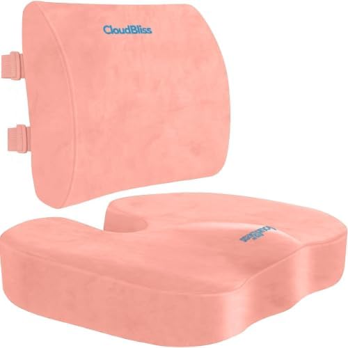 CloudBliss Ergonomic Seat Cushion & Lumbar Support Pillow Set by CloudBliss