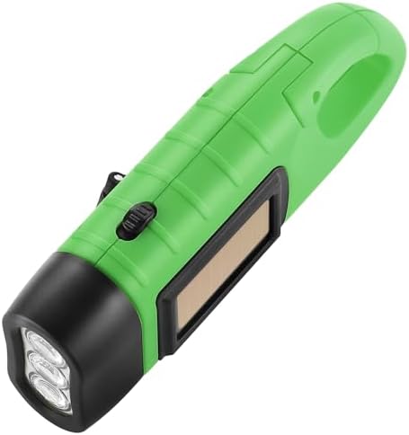 Simpeak 2-Pack Hand Crank Solar Powered LED Flashlight, Emergency Survival - Image 4