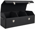 Car Trunk Organizer with Lid, Foldable Faux Leather Storage Box by TENLBYC