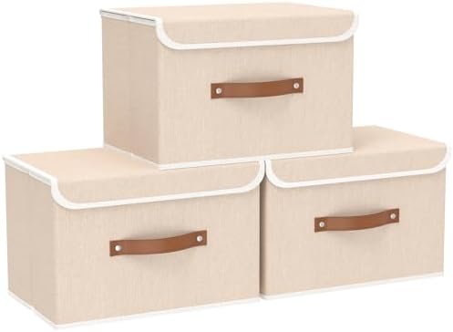Yawinhe Storage Bins with Lids, 17.7x11.8x11.8in by Yawinhe