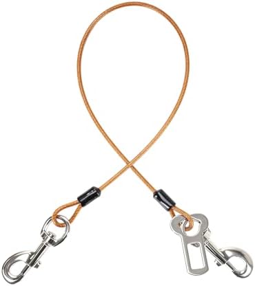 Dog Seat Belt Harness for Car, Dog Seatbelt of Coated Wire Leash Safety by MiMetty