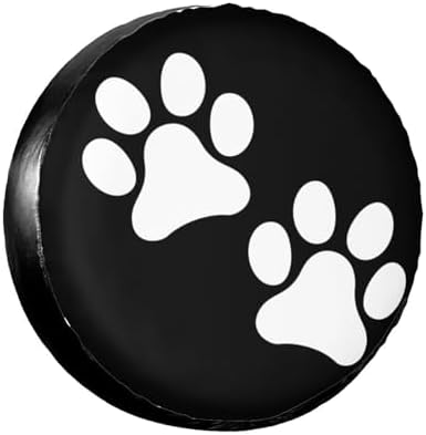 Two Paws Print Dog Pet Foot Mark Spare Tire Cover Universal Waterproof Tire by Ociovan
