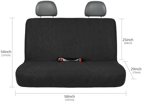 Waterproof Car Seat Cover Bench Black Full Size Universal Fits Car Sweat Towel - Image 3