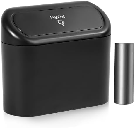 NBTEPEM Car Trash Can with Lid, Mini Auto Garbage Can with 30 Trash Bags by NBTEPEM
