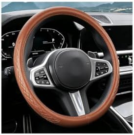 AUCELI 14.5-15 Inch Steering Wheel Cover Non-Slip Leather by AUCELI