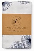 Flourish Wildflowers Microfiber Kitchen Towels | Blue Puff Ball & White Pattern by FlourishPetProducts