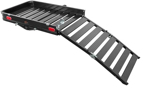 CURT 18112 50 x 30-1/2-Inch Black Aluminum Hitch Cargo Carrier by CURT