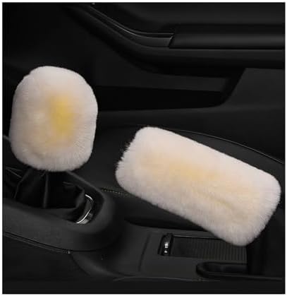 2PCS Fluffy Car Gear Shift Knob Cover & Handbrake Cover, Furry Auto Hand Brake by Unknown