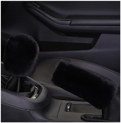 Ziciner 2PCS Plush Car Gear Shift Knob Cover & Handbrake Cover, Comfortable by Ziciner