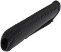Car Handbrake Cover Leather Black Textured Blue Thread 1 Pcs by Hihaha
