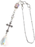 Healing Crystal Rearview Mirror Charm Cross Christian Suncatcher by LuneClat