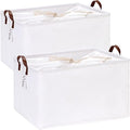 Hinwo 2-Pack Extra Large Canvas Fabric Storage Baskets by Hinwo