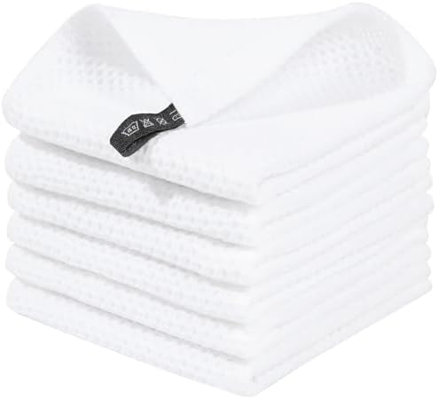 Homaxy 100% Cotton Waffle Weave Kitchen Dish Cloths 6-Pack by Homaxy