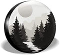 Abstract Moon Spare Tire Cover Mountain Tree 15 Inch Waterproof Dust-Proof by Unknown