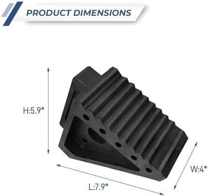 HOXWELL Solid Heavy Duty Rubber Wheel Chocks 2 Packs, Premium Chock - Image 2