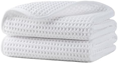 Microfiber Waffle Hand Towels, 2 Pieces, Fast Drying, Lint Free 430 GSM by Unknown
