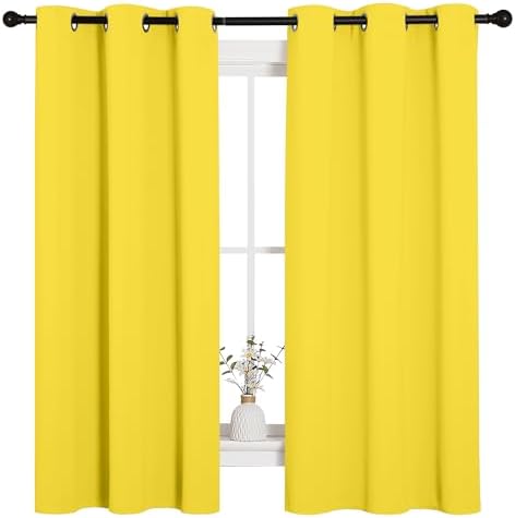 NICETOWN Bright Yellow Nursery Essential Thermal Insulated Solid Grommet Top - Image 2