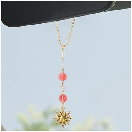 Sun Hanging Car Charm, Rear View Mirror Cute Boho Dangling Sun Car Decor by Unknown