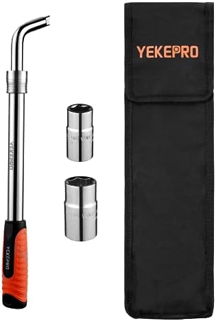 Extendable Lug Wrench with Flip Sockets, 4-in-1 Tire Tool Set by YEKEPRO