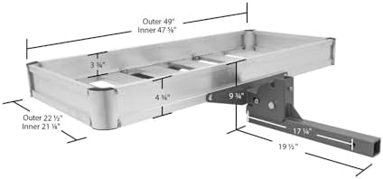 Elevate Aluminum Cargo Carrier, 500 lb, Folding Hitch Rack - Image 4