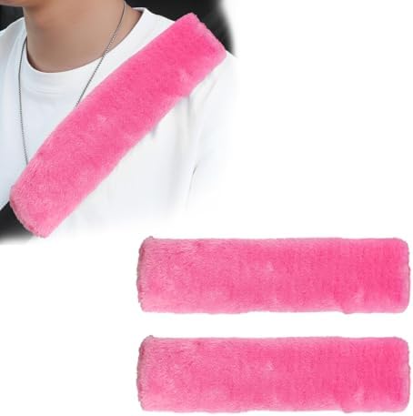 2 PCS Seat Belt Shoulder Pads, Soft Fluffy Plush Seat Belt Shoulder Strap Covers by Unknown