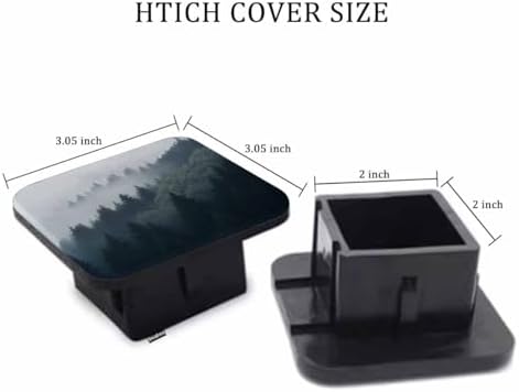 Rubber Hitch Tube Cover Foggy Forest Misty Mountain Spruce Trees Morning - Image 2
