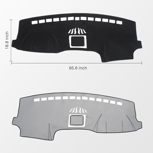 KUST Black Dash Cover for Ford F-150 F150 2015-2020 Dashboard Cover Non-Slip - Image 3