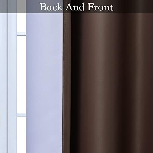 SimpleHome Ombre Gradient Brown White to Gray Curtains - Image 4