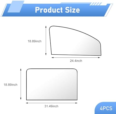 4 PCS Car Side Window Sun Shades, Heat Insulation & Sun Blocking Shade - Image 2